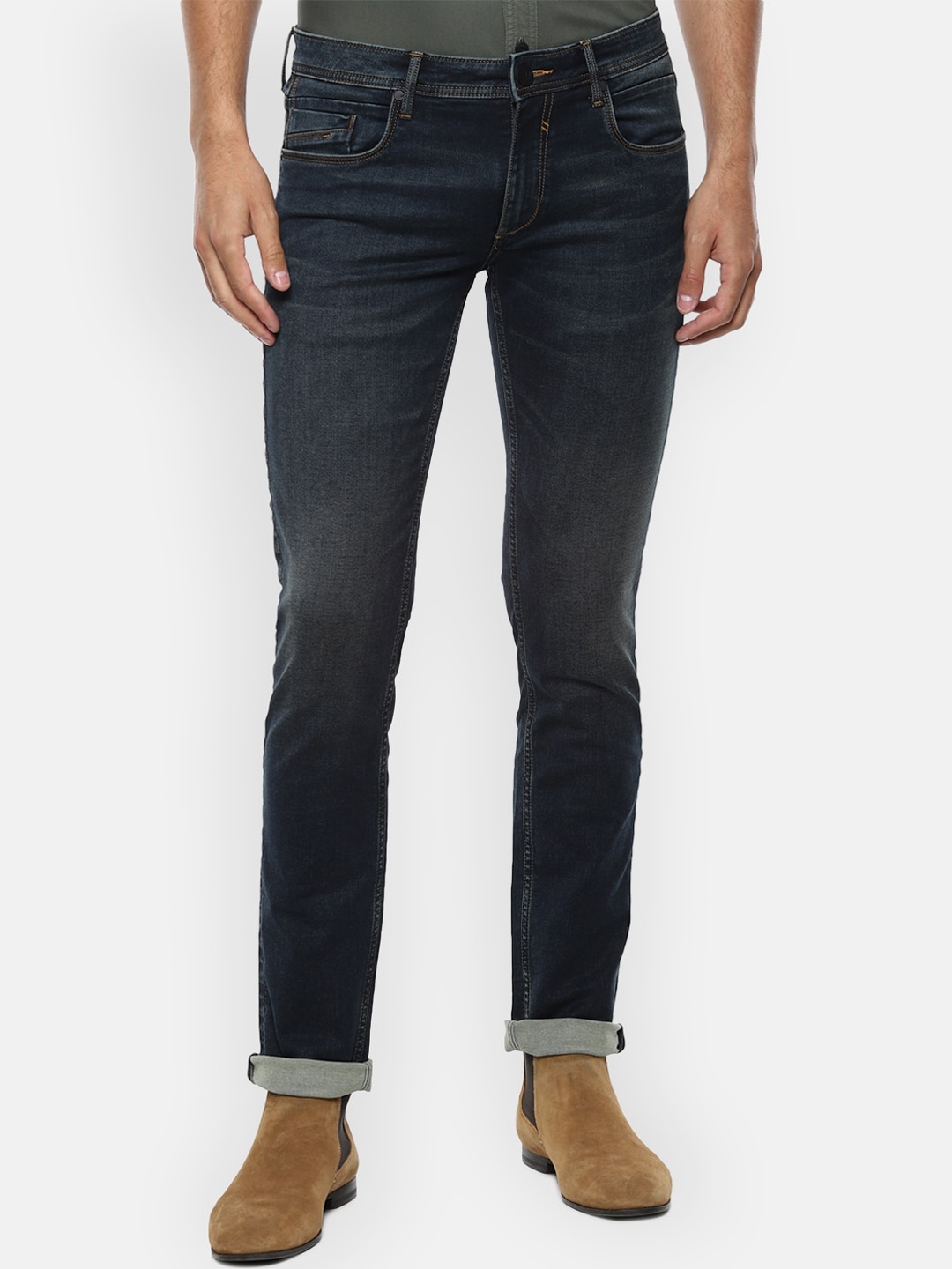 

Louis Philippe Jeans Men Navy Blue Slim Fit Light Fade Jeans