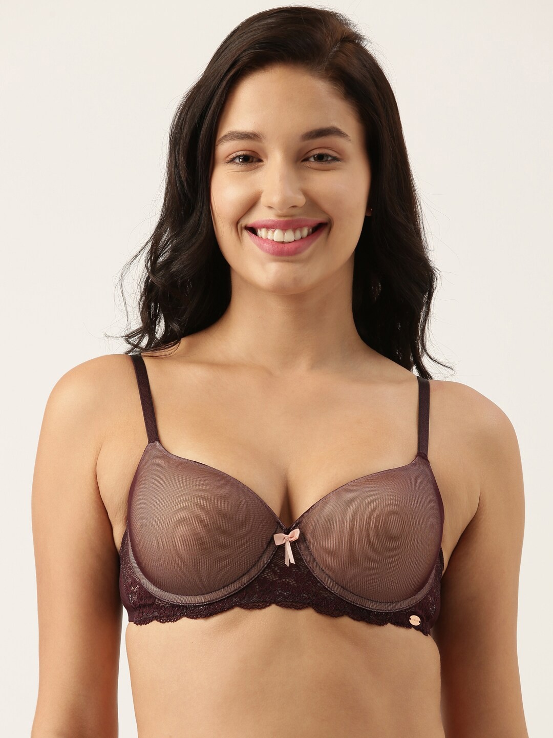 

Enamor Brown Balconette Bra Underwired Lightly Padded