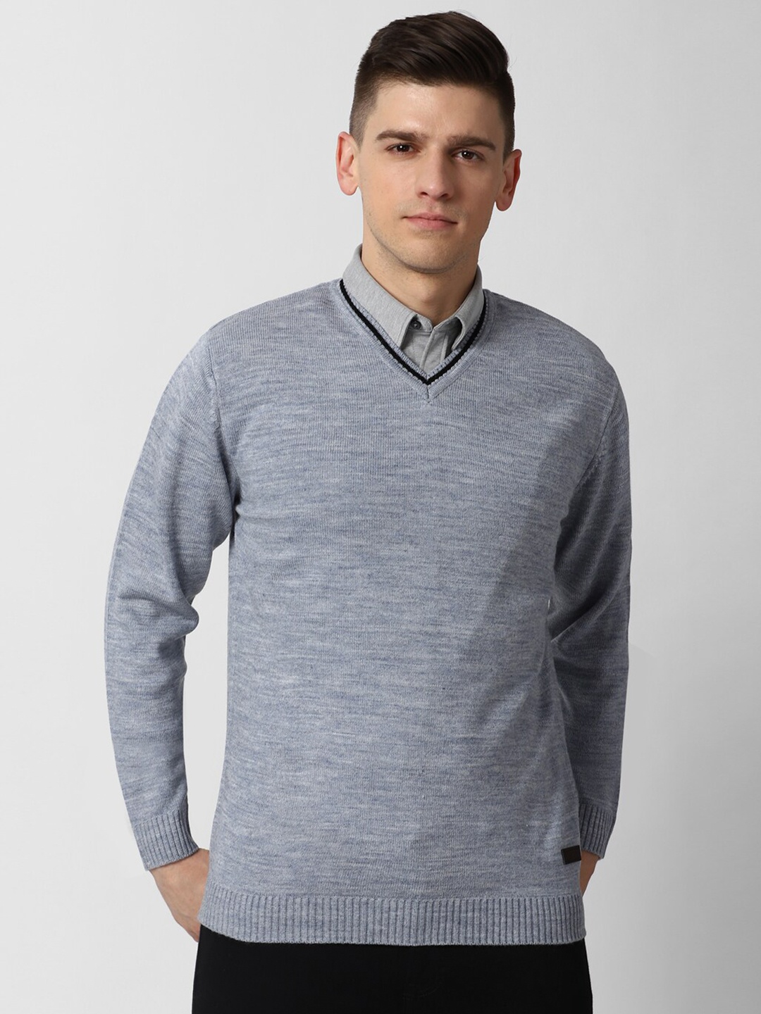 

Peter England Casuals Men Grey Pullover Sweater