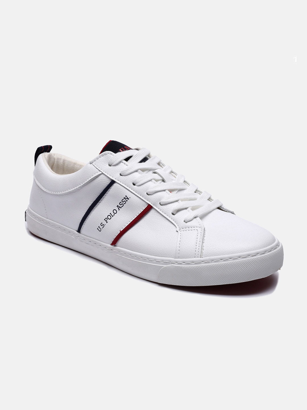 

U S Polo Assn Men Off White PU Sneakers