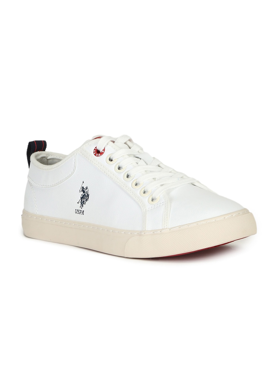 

U S Polo Assn Men Off White PU Sneakers