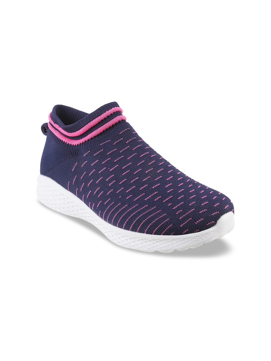 

Mochi Women Blue Woven Design Slip-On Sneakers