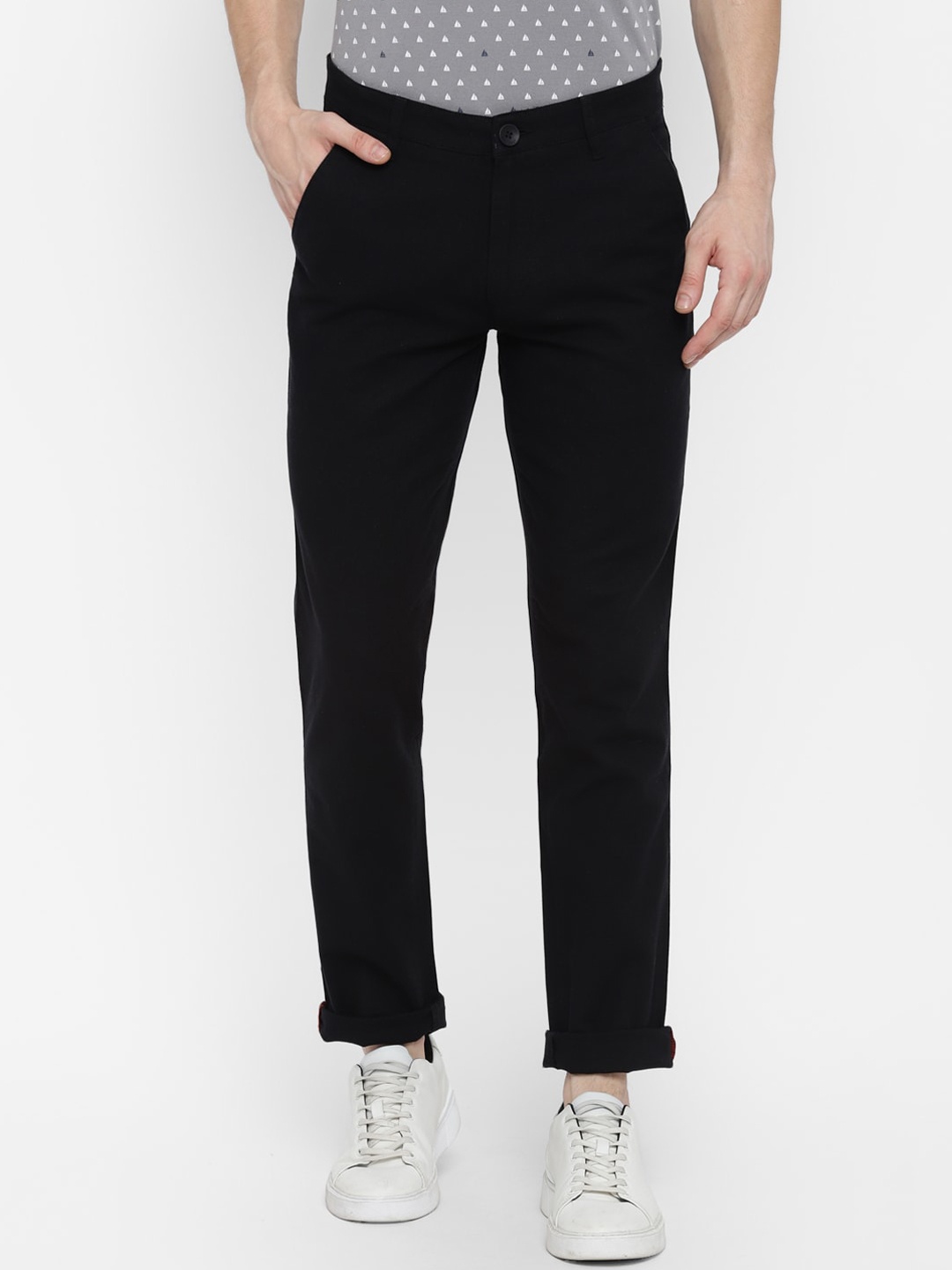 

Red Chief Men Black Chinos Trousers