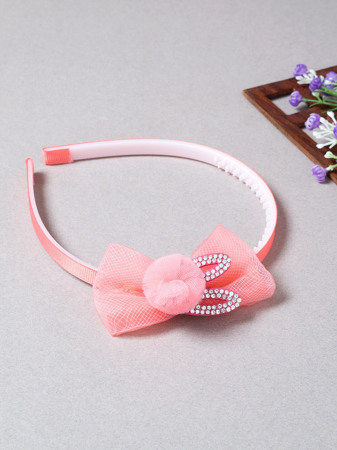 

Golden Peacock Women Pink Embellished Hairband
