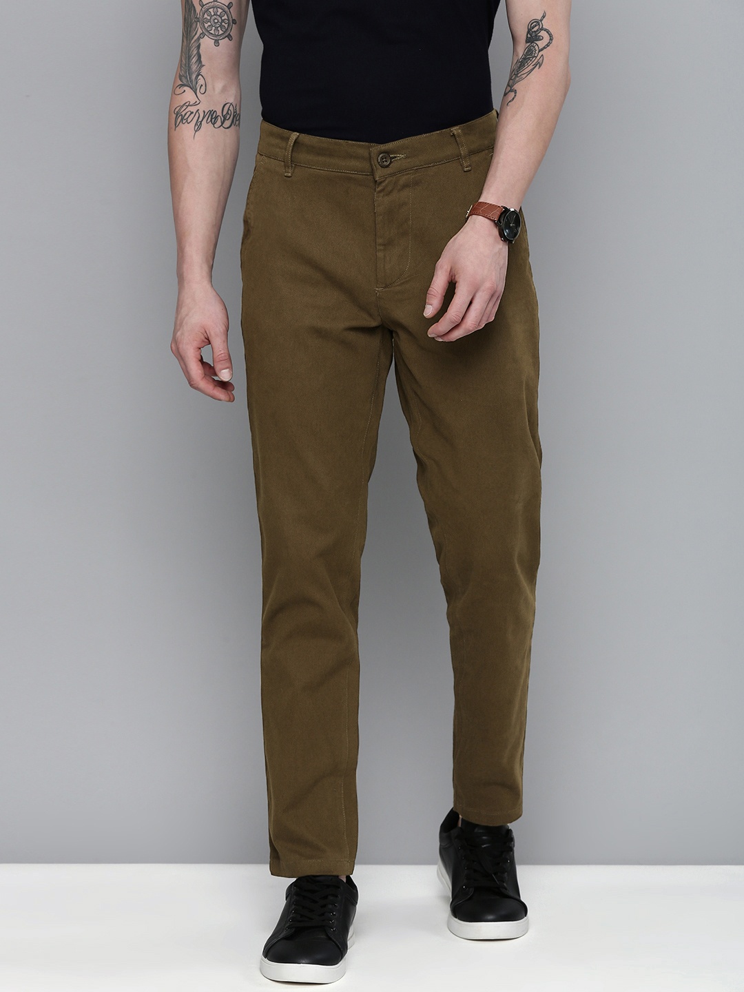 

The Indian Garage Co Men Brown Slim Fit Trousers