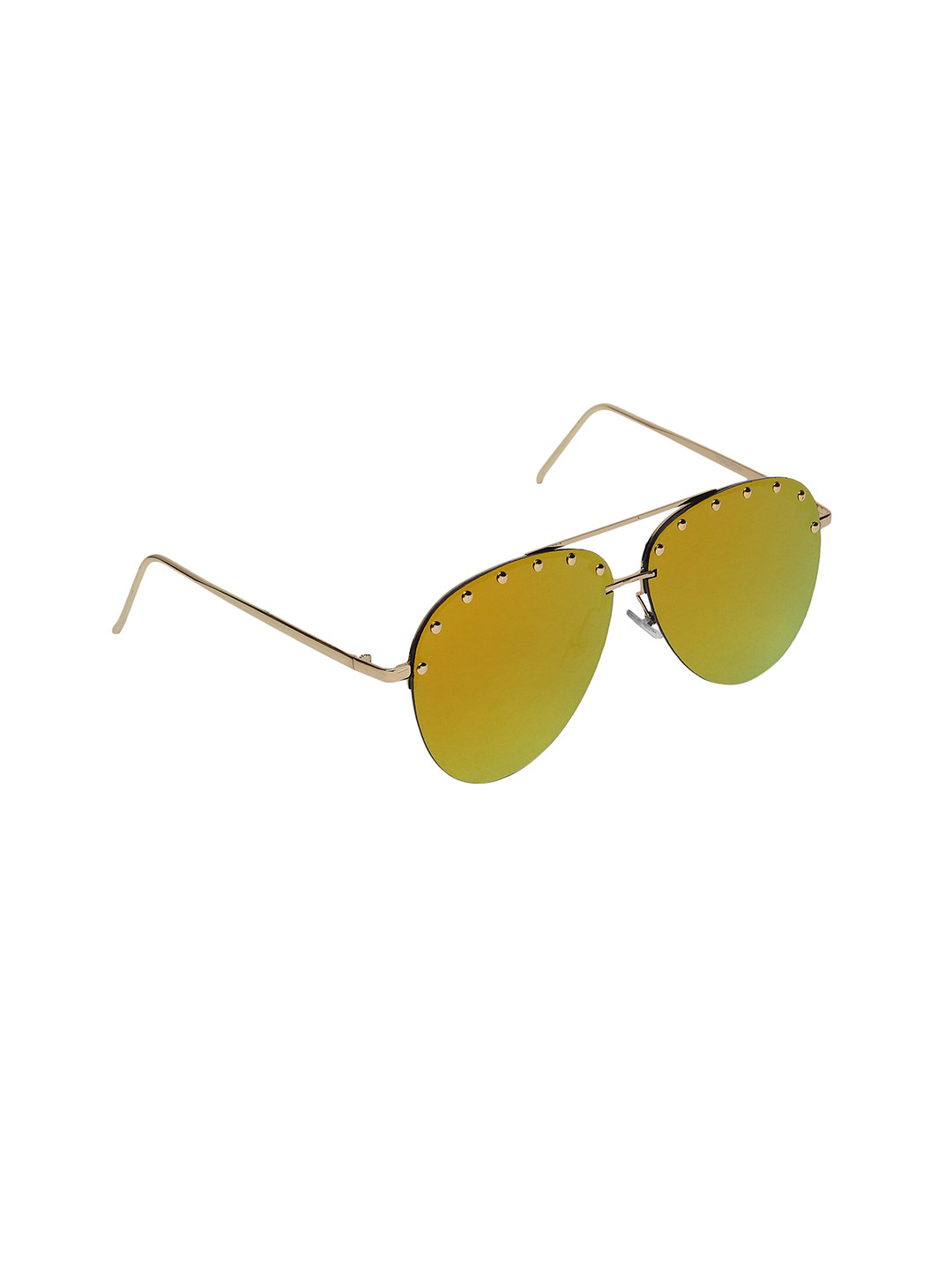 

Swiss Design Unisex Orange Lens & Gold-Toned Aviator Sunglasses with UV Protected Lens