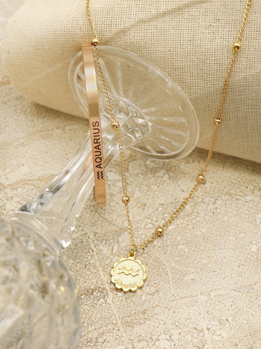 

JOKER & WITCH Gold-Plated Rose Gold-Toned & Gold-Toned Beaded Jewellery Set