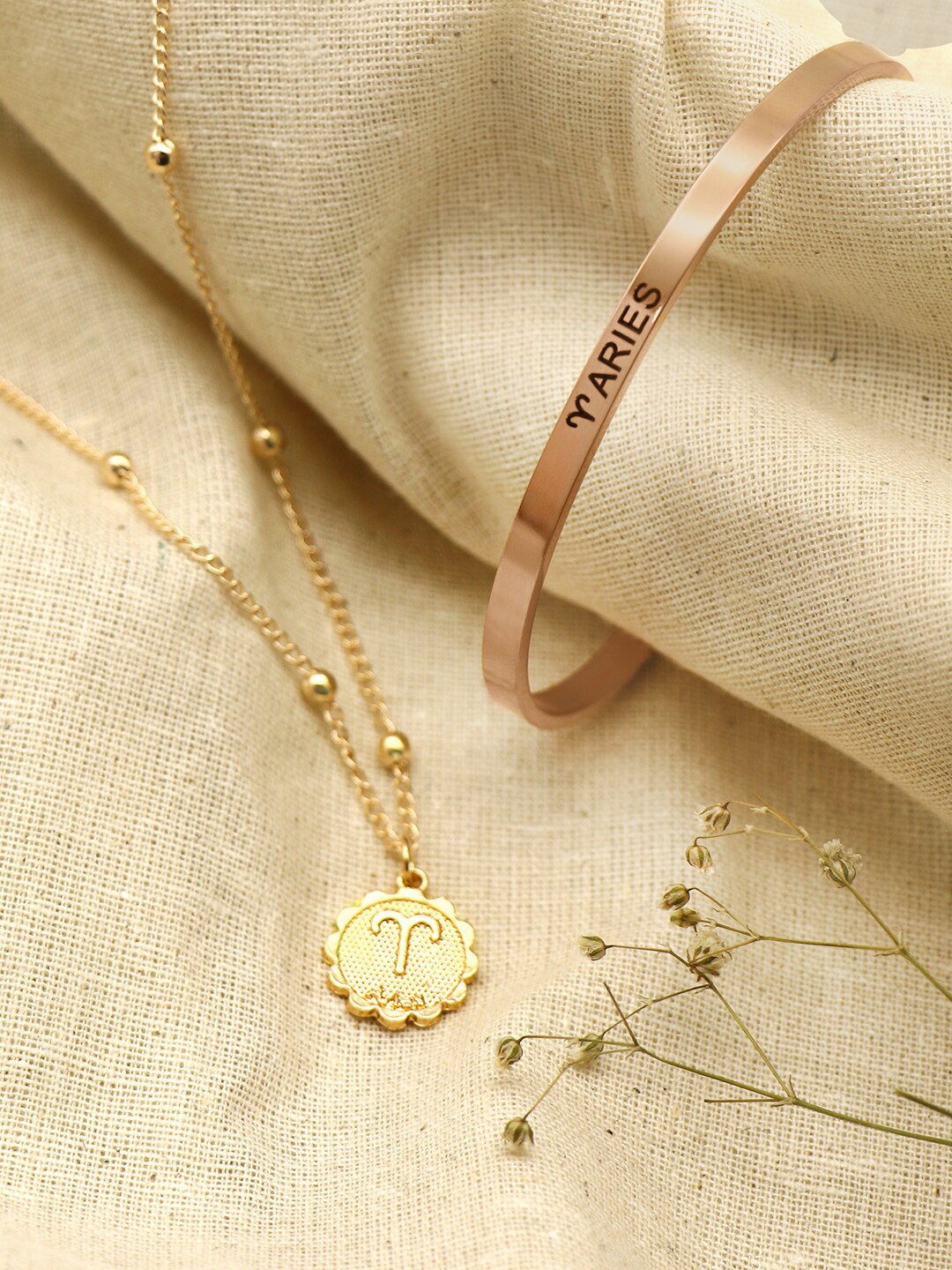 

JOKER & WITCH Gold-Plated Rose Gold-Plated & Gold-Plated Jewellery Set