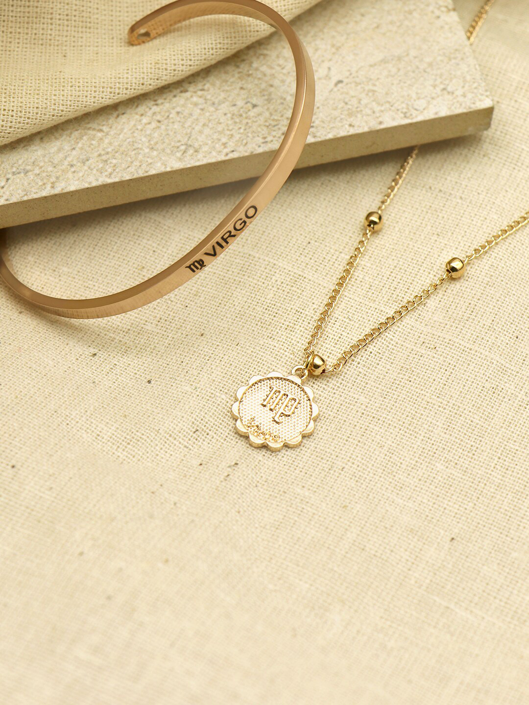 

JOKER & WITCH Rose Gold-Toned Virgo Zodiac Jewellery Set