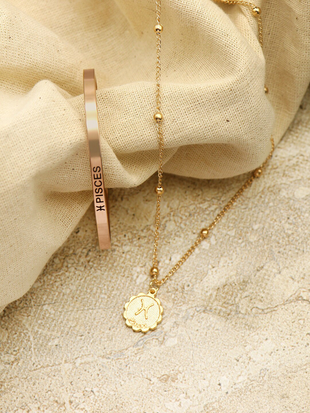 

JOKER & WITCH Rose Gold-Toned & Gold-Toned Beaded Jewellery Set