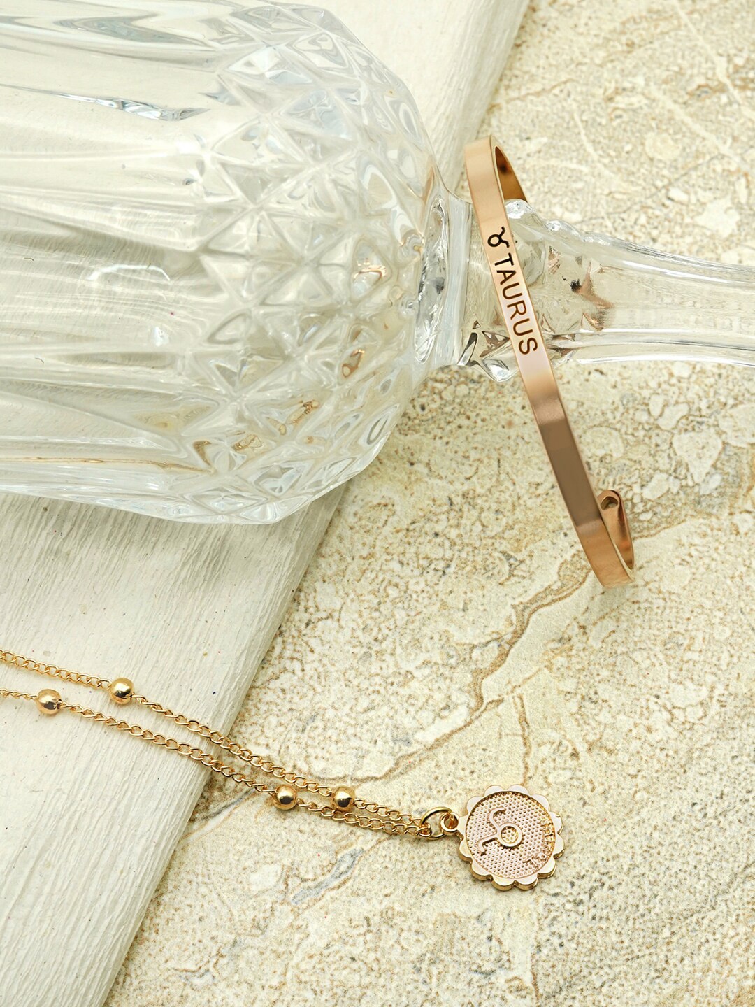 

JOKER & WITCH Rose Gold-Plated Rose Gold-Toned Taurus Zodiac Jewellery Set