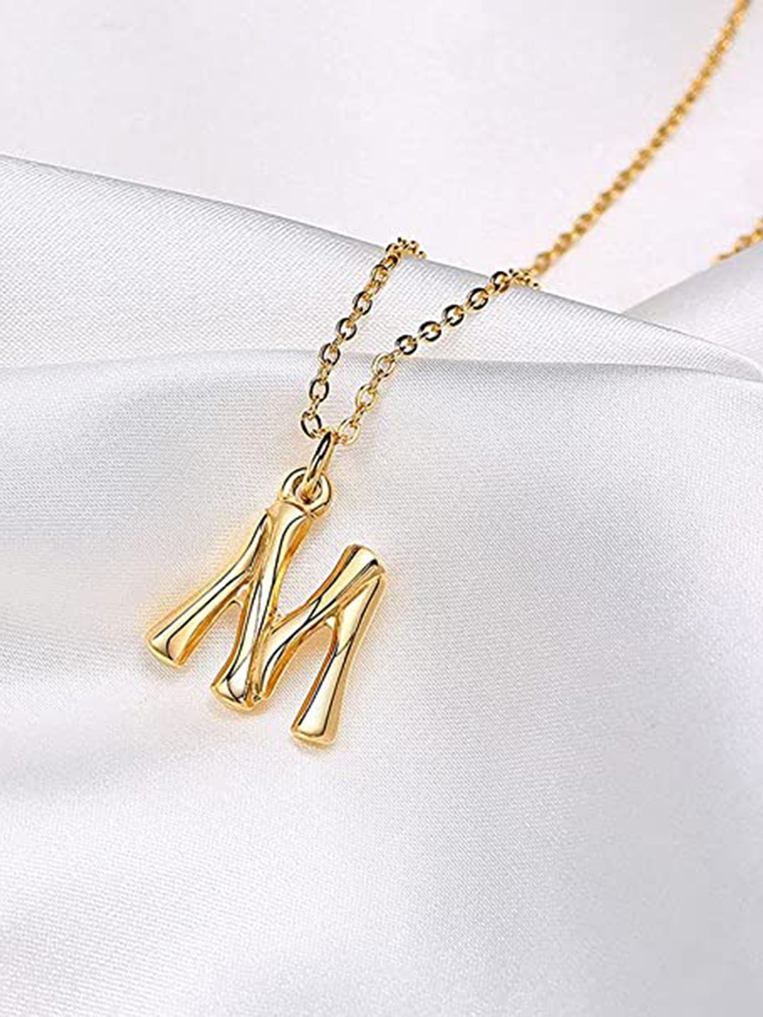 

Peora Gold Plated Initial Alphabet M Pendant Necklace