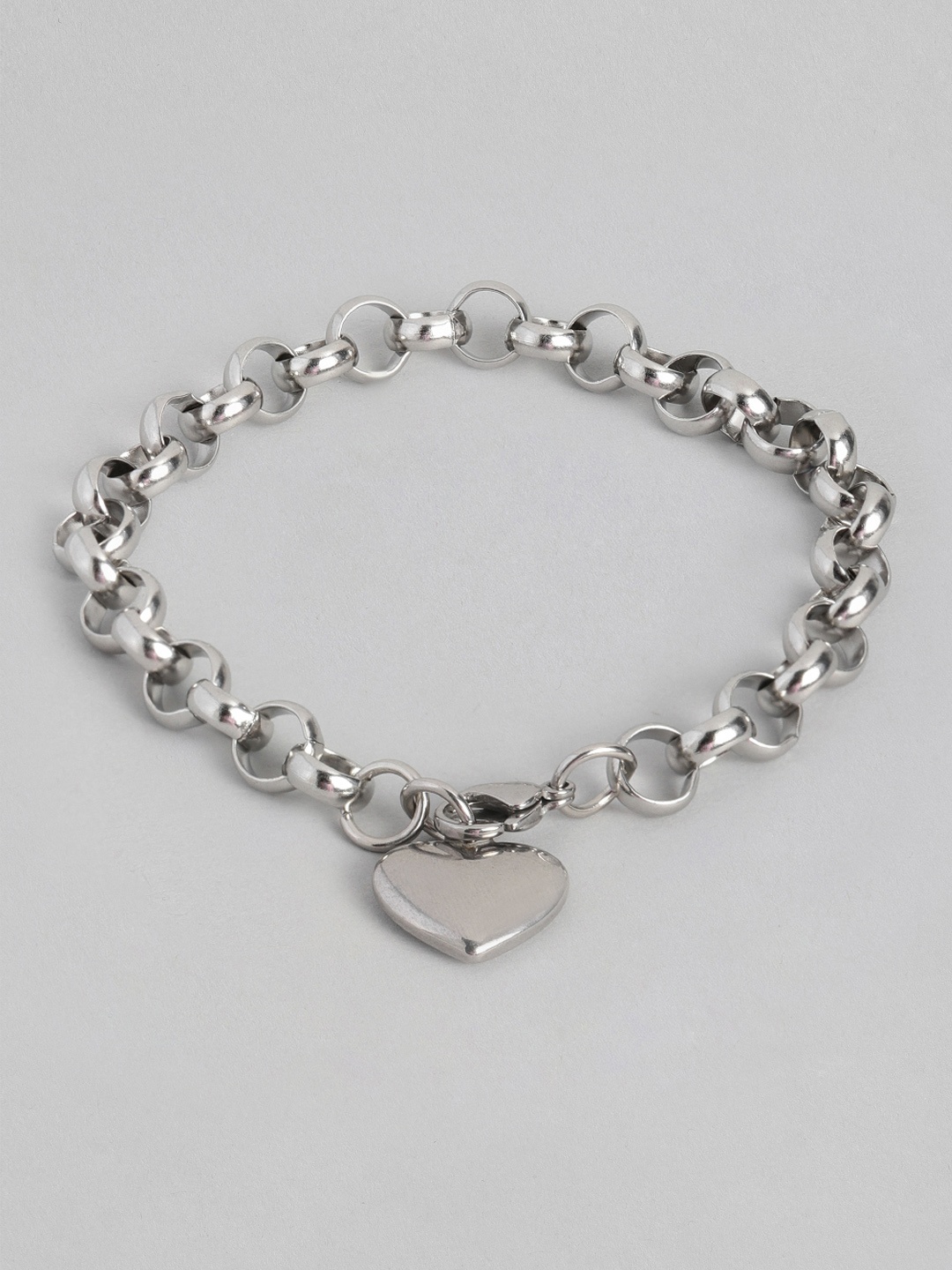 

Peora Women Silver-Plated Heart Charm Bracelet