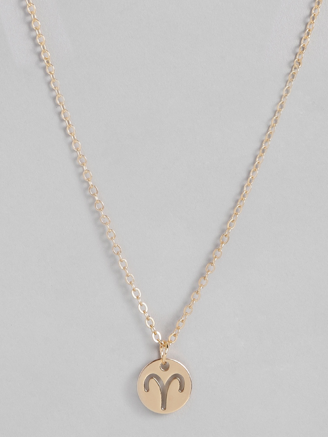 

Peora Gold-Toned Aries Zodiac Sign Pendant with Chain