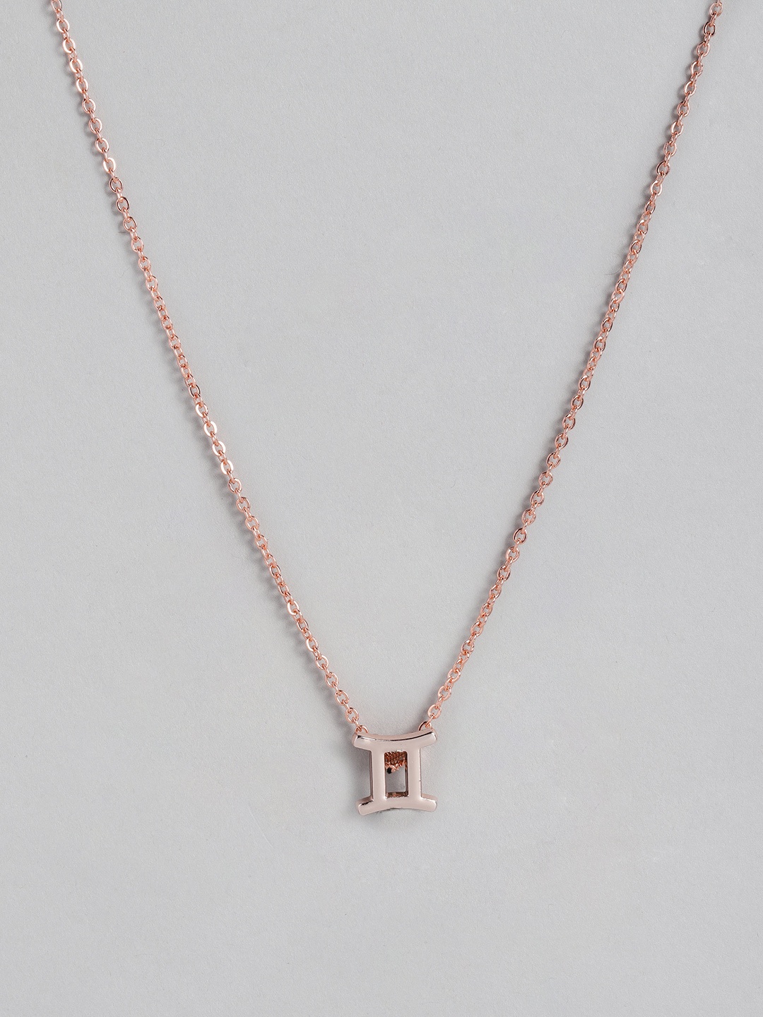 

Peora Rose Gold-Plated Gemini Horoscope Zodiac Sign Pendant with Chain