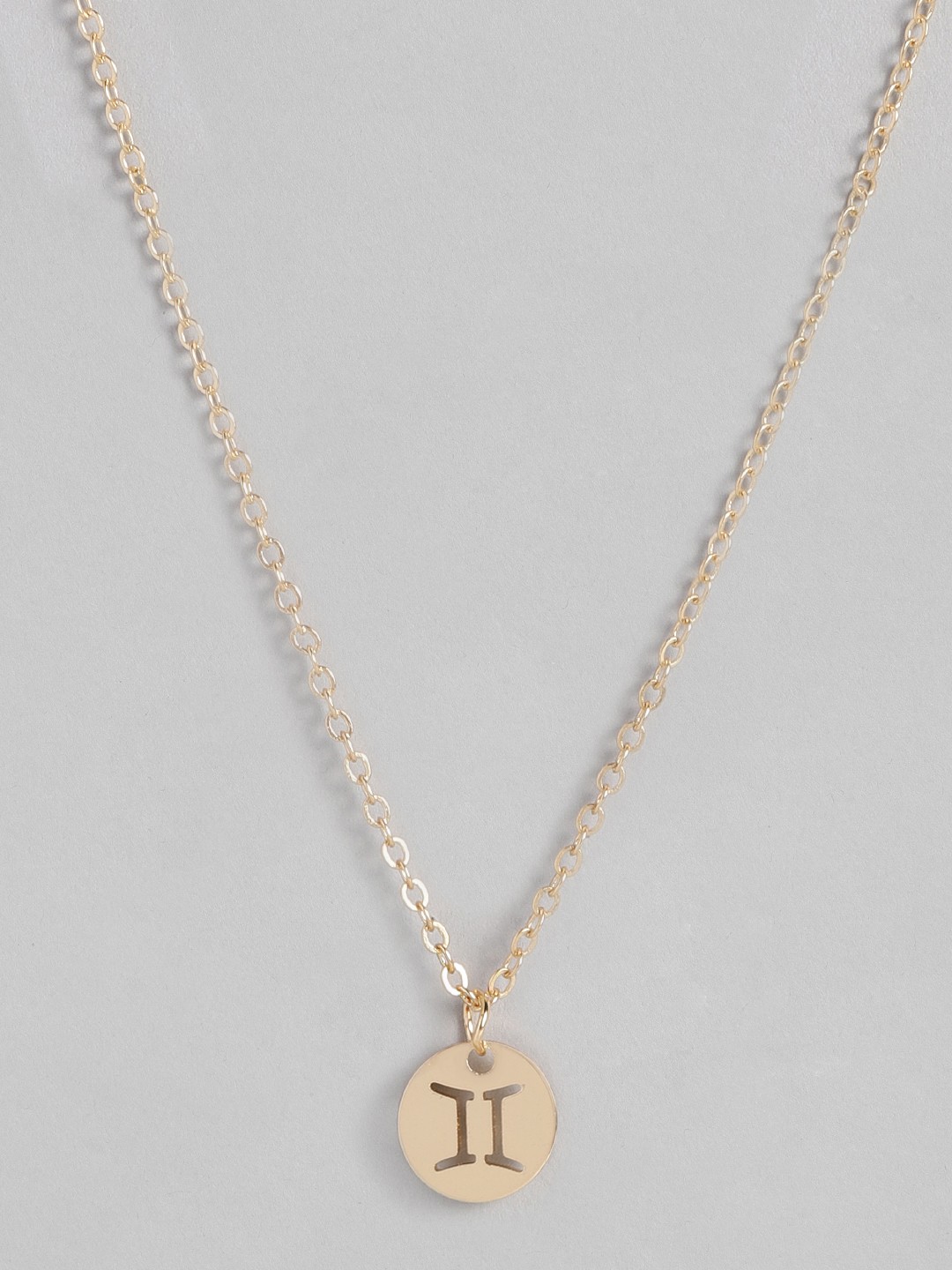 

Peora Gold-Plated Gemini Zodiac Sign Pendant with Chain