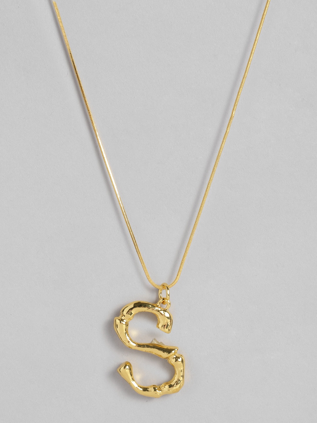 

Peora Gold-Plated Alphabet S Pendant with Chain
