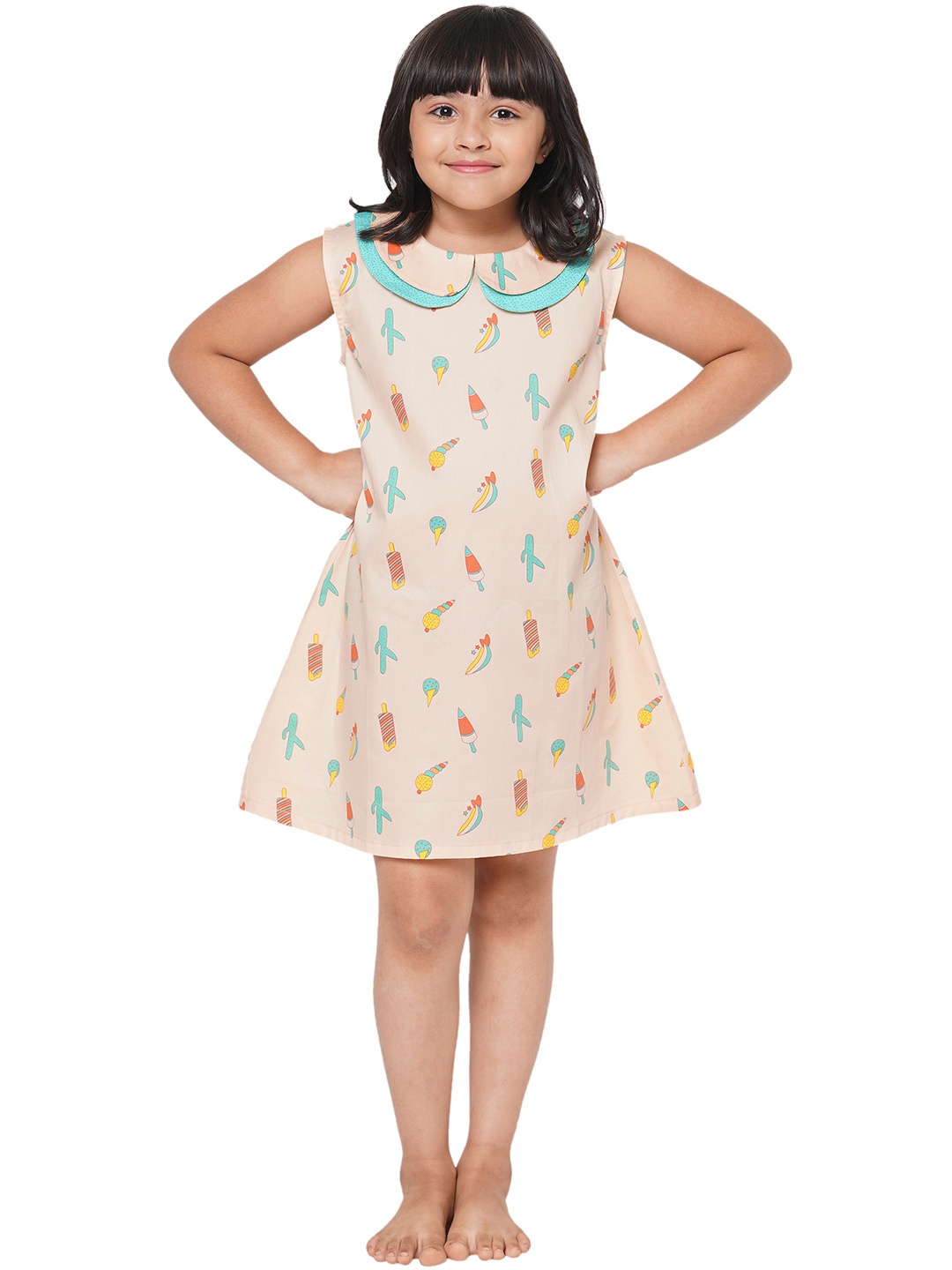 

CASA DE NEE NEE Girls Pink Conversational Printed Nightdress