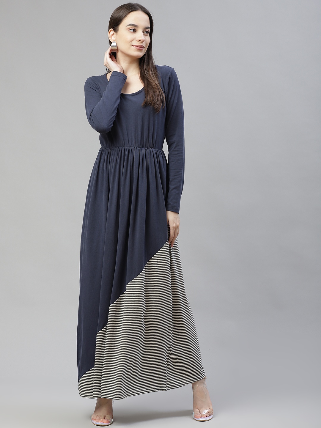 

RIVI Grey Cotton Maxi Dress
