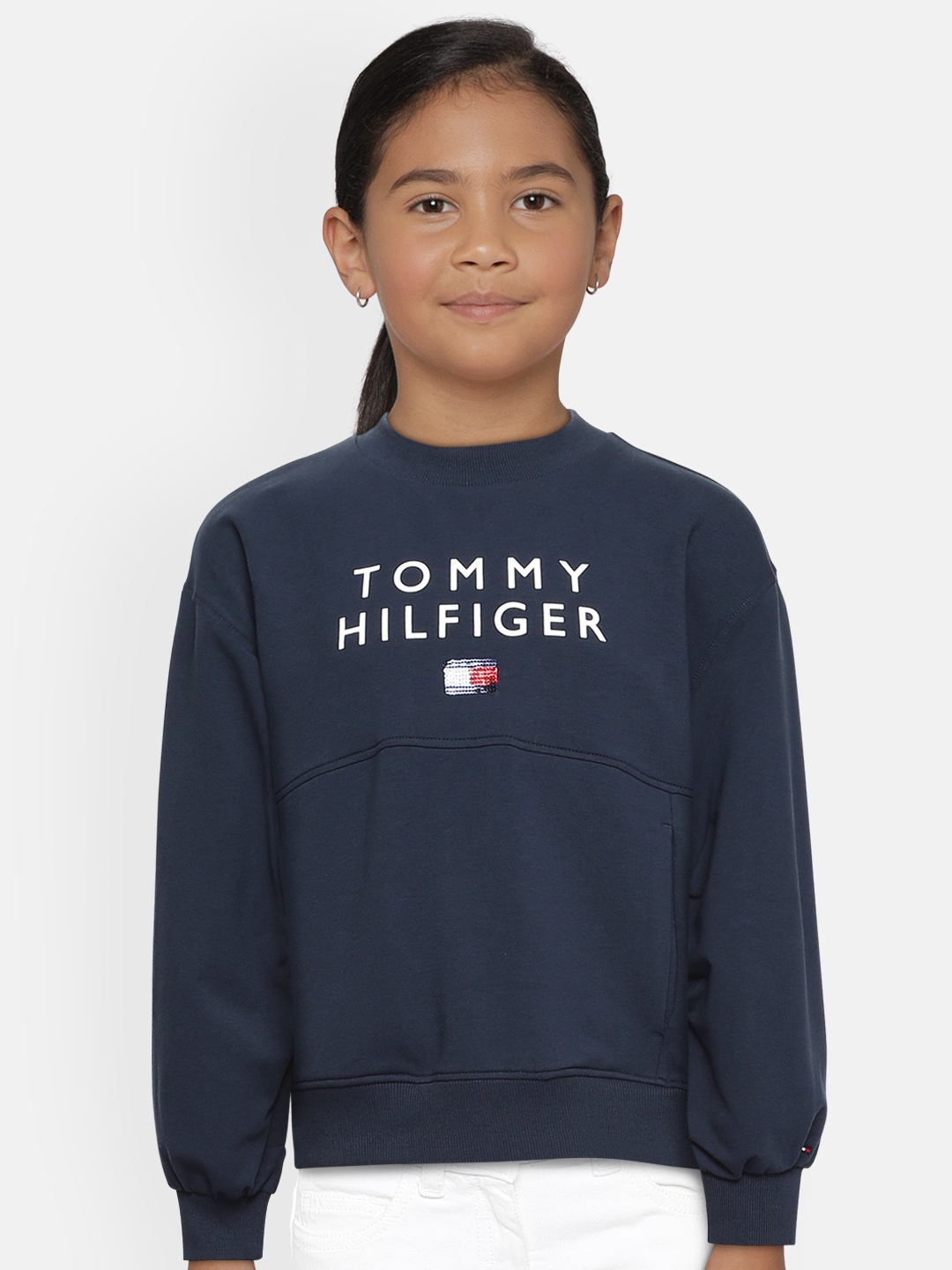 

Tommy Hilfiger Girls Navy Blue Printed Sweatshirt