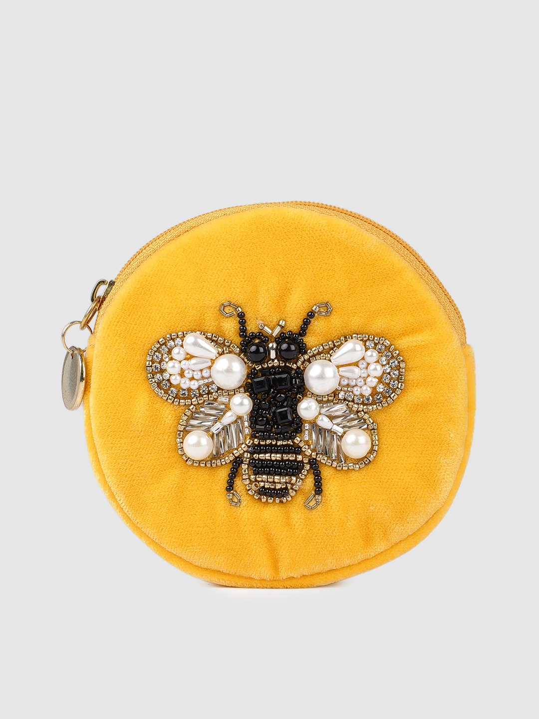 

Accessorize Yellow Solid Embellished Purse