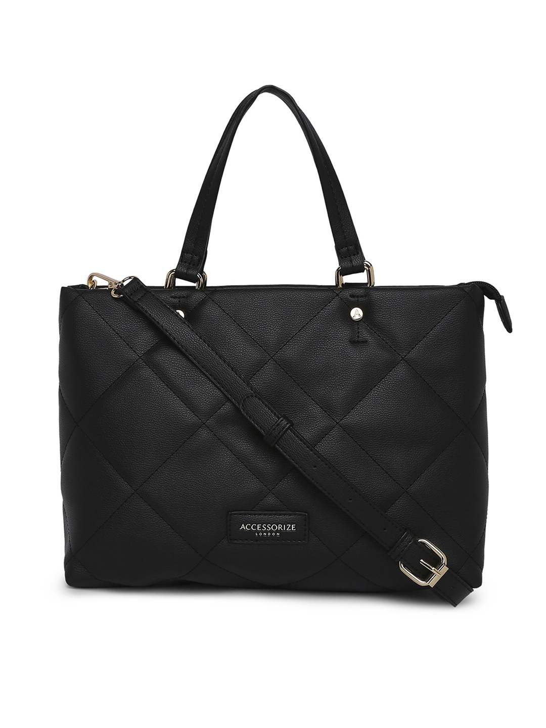 

Accessorize London Women's Faux Leather Kayleigh Quilted Handheld, Black