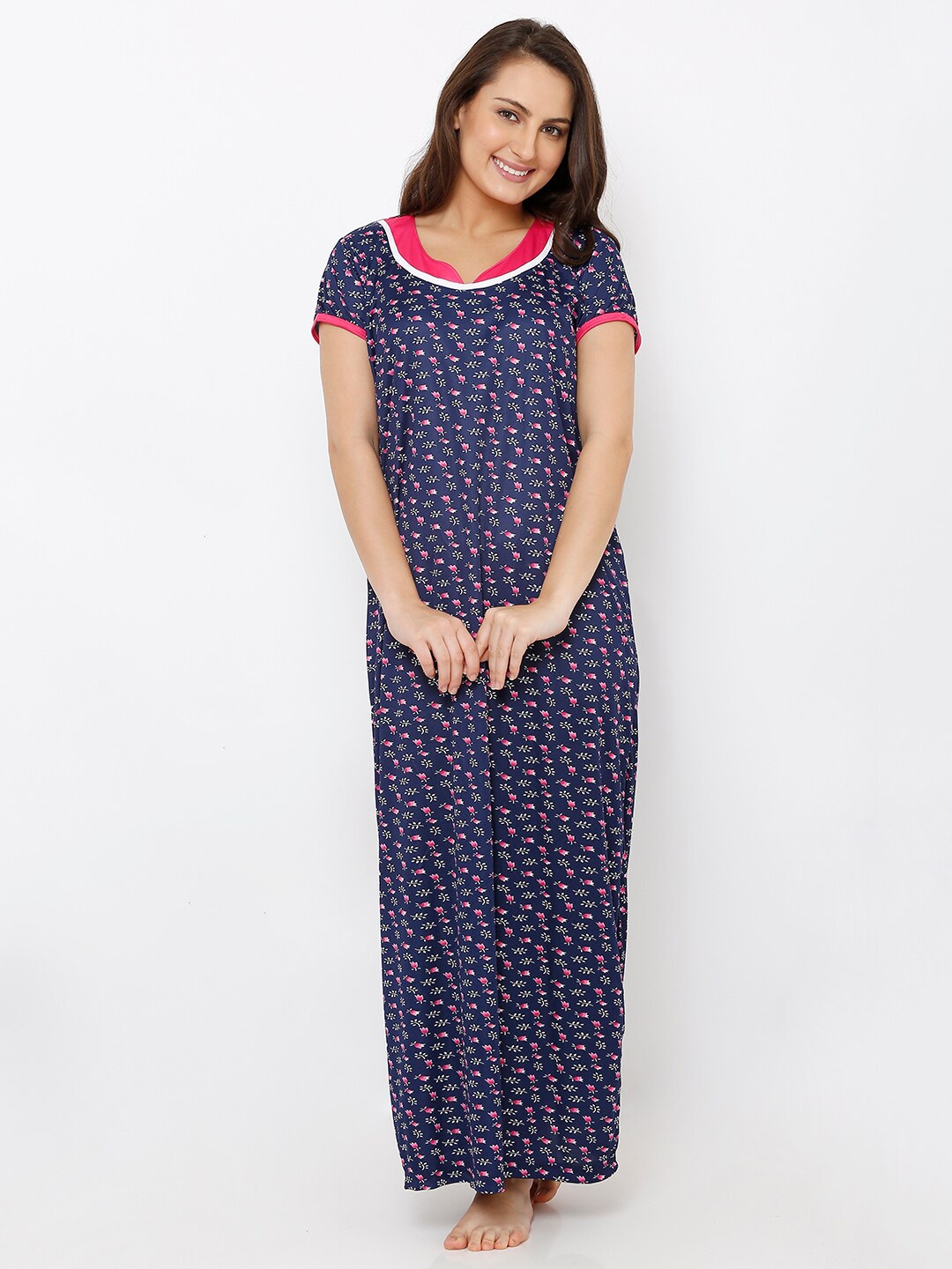 

Pretty Awesome Women Blue Printed Nightdress