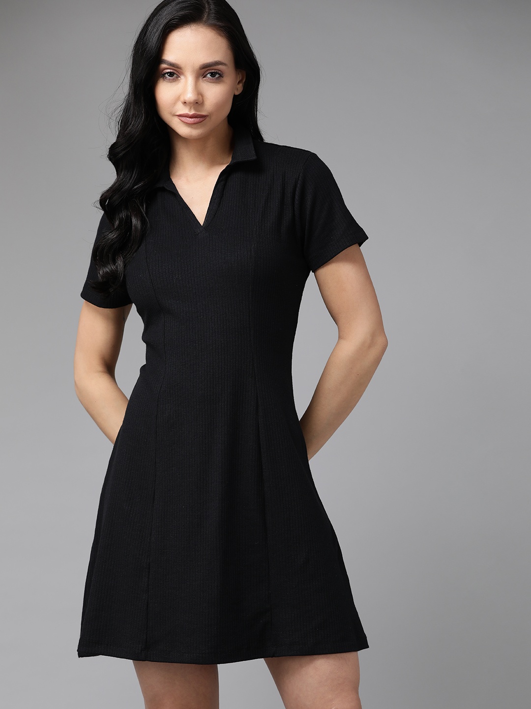 

Roadster Women Black A-Line Dress