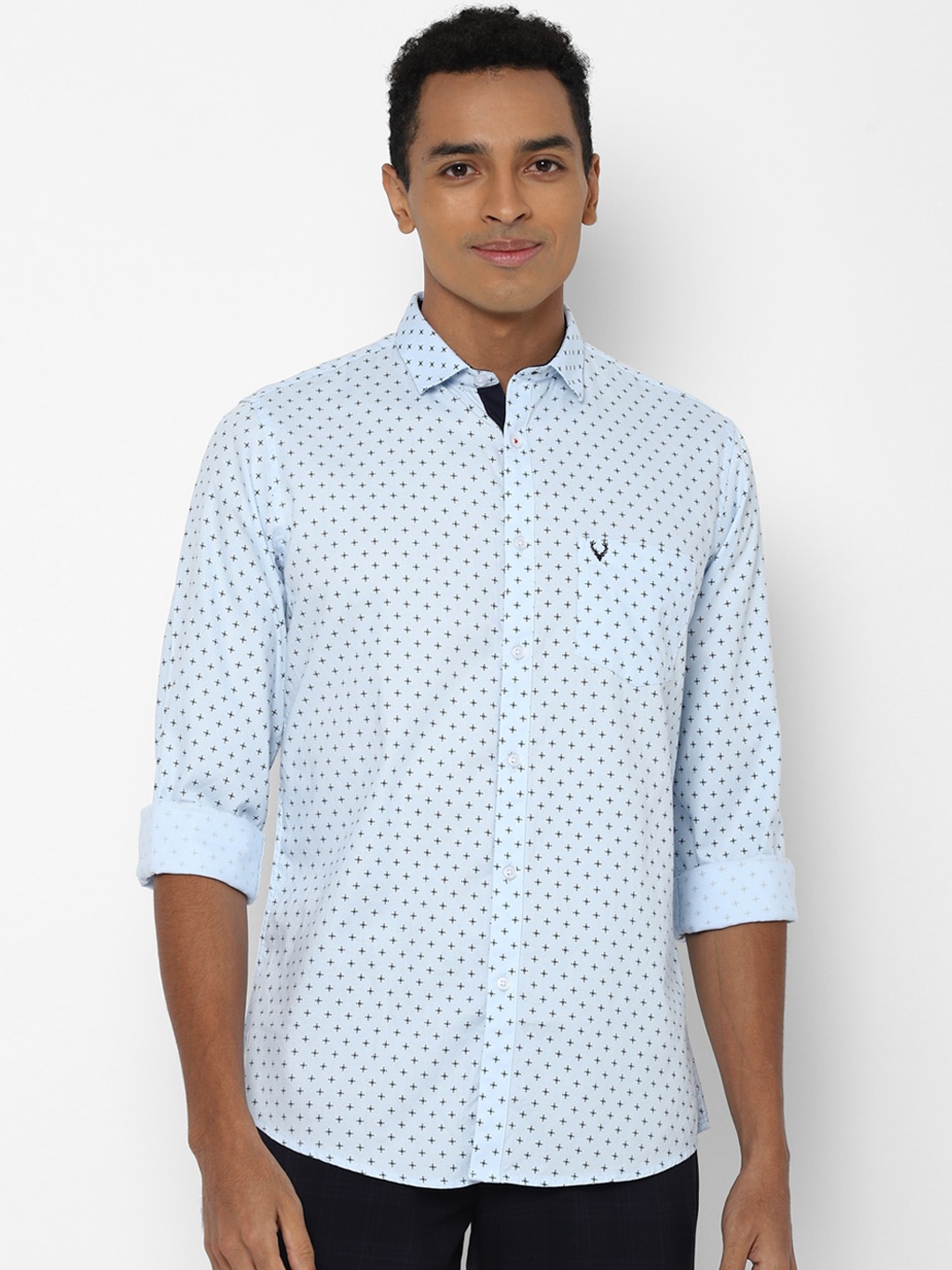 

Allen Solly Men Blue Slim Fit Opaque Printed Casual Shirt
