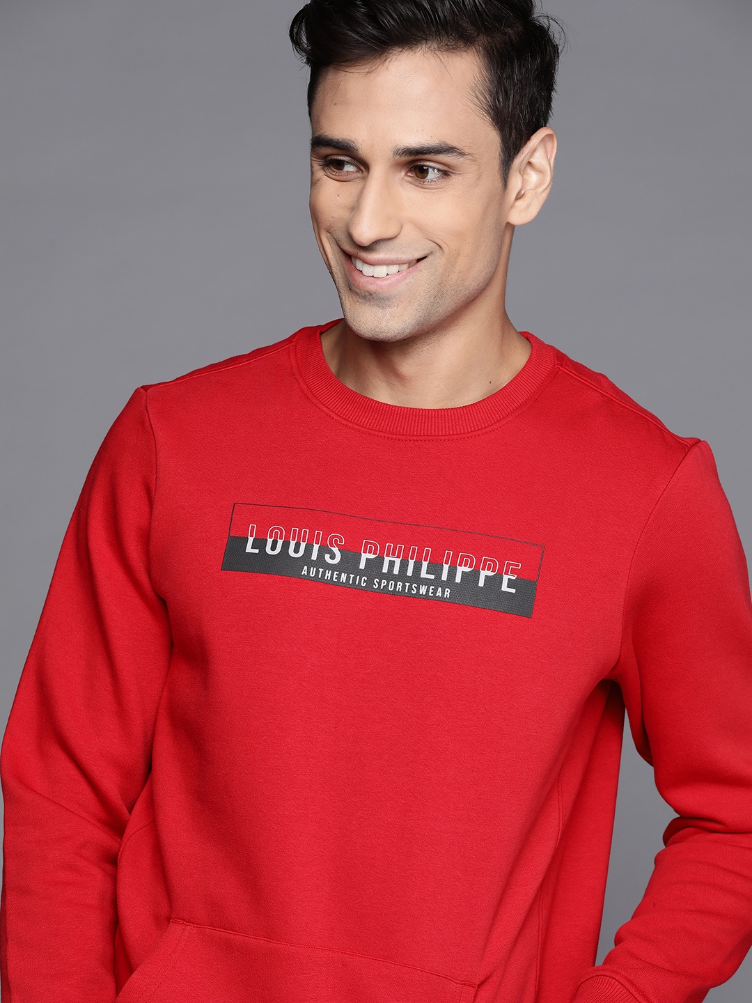 

Louis Philippe Sport Men Red & Black Brand Logo Printed Sweatshirt