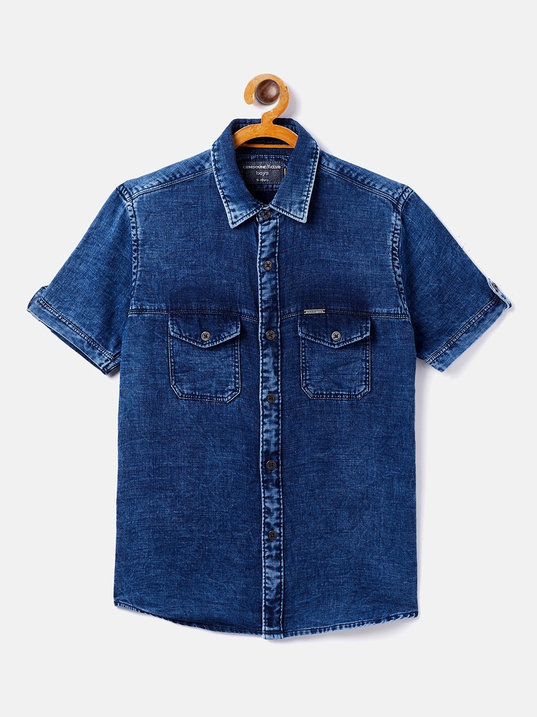 

Crimsoune Club Boys Navy Blue Opaque Casual Shirt