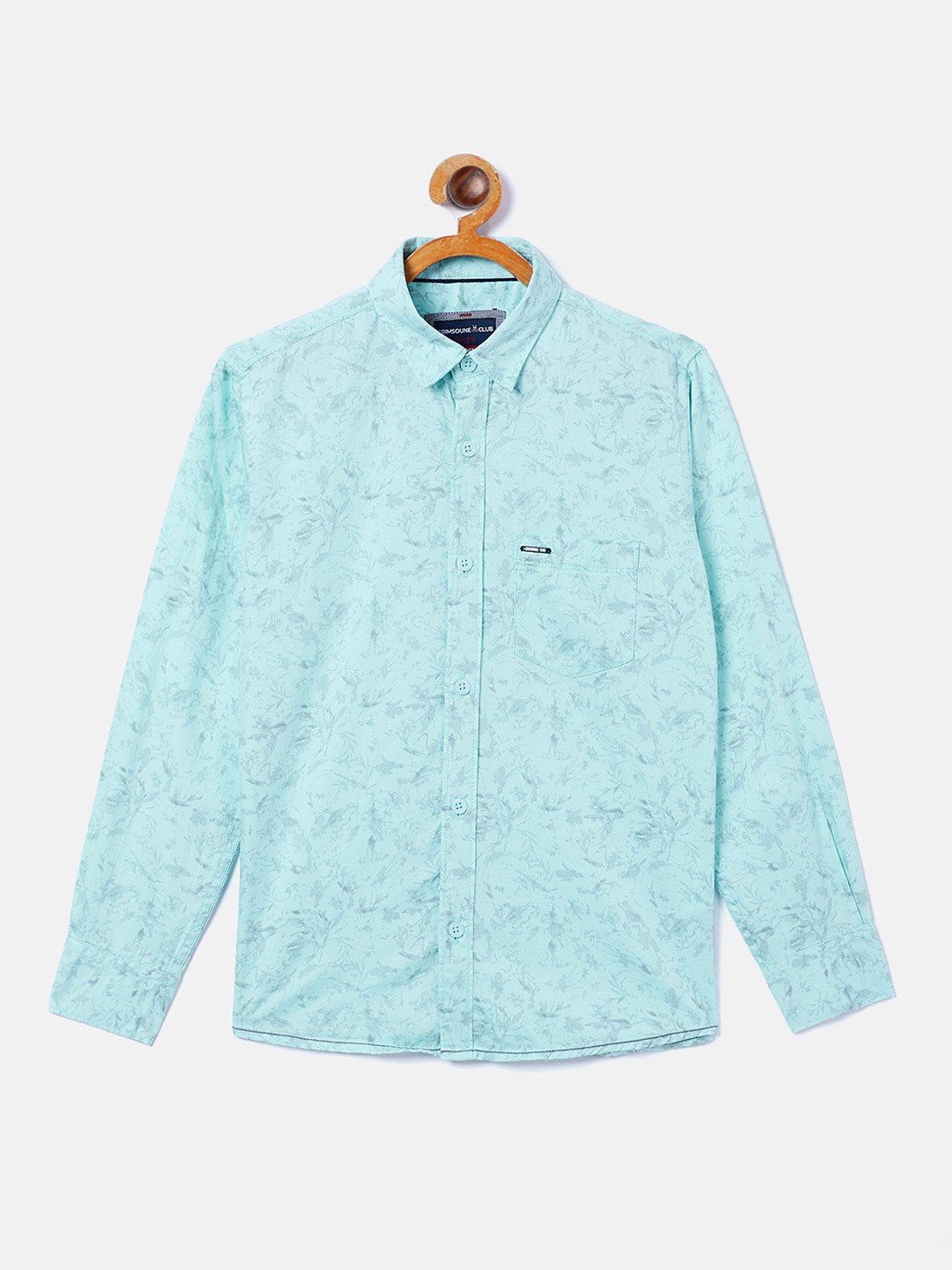 

Crimsoune Club Boys Blue Opaque Printed Casual Shirt