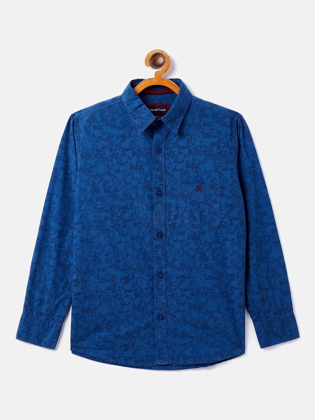 

Crimsoune Club Boys Blue Opaque Printed Casual Shirt