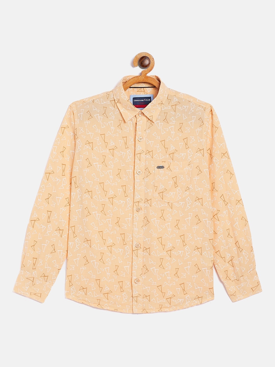 

Crimsoune Club Boys Orange Opaque Printed Casual Shirt