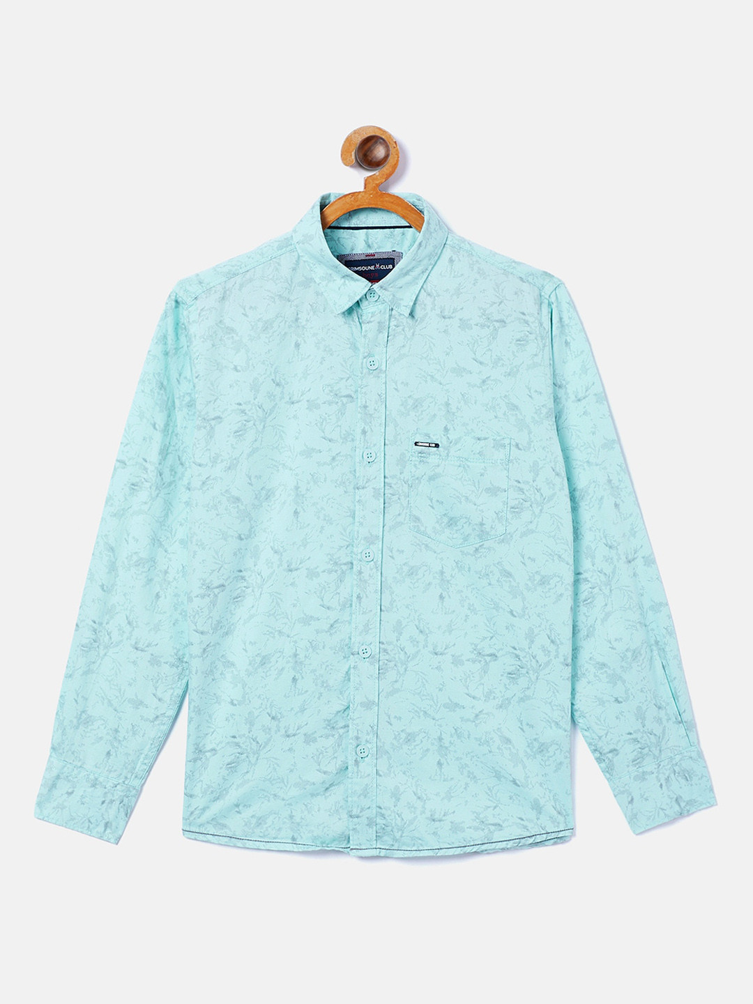 

Crimsoune Club Boys Blue Opaque Printed Casual Shirt