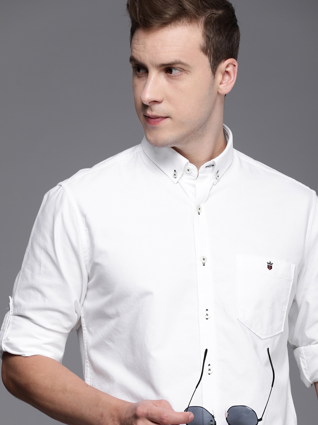 

Louis Philippe Sport Men White Slim Fit Button-Down Collar Casual Shirt