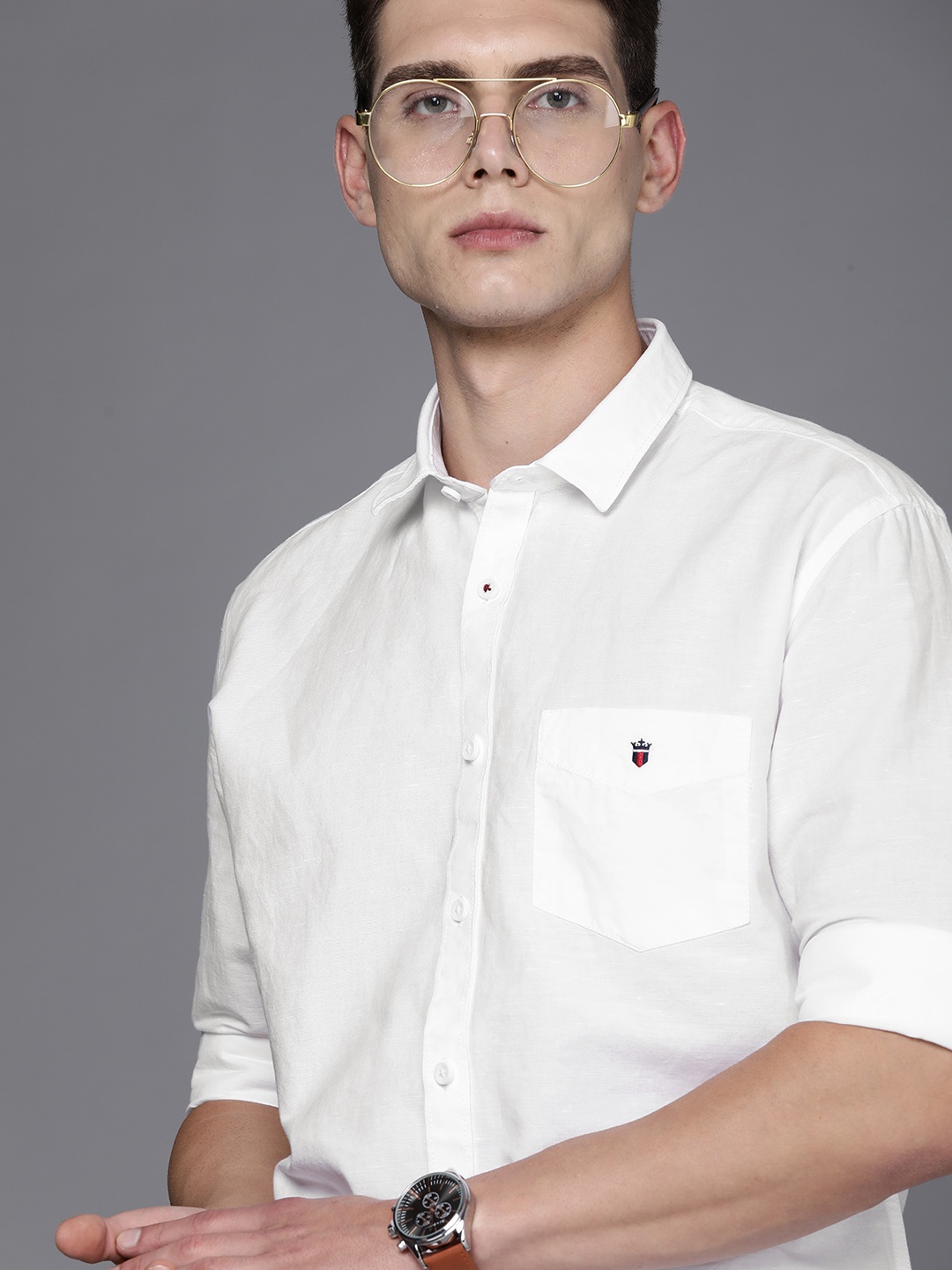 

Louis Philippe Sport Men Solid Slim Fit Casual Shirt, White