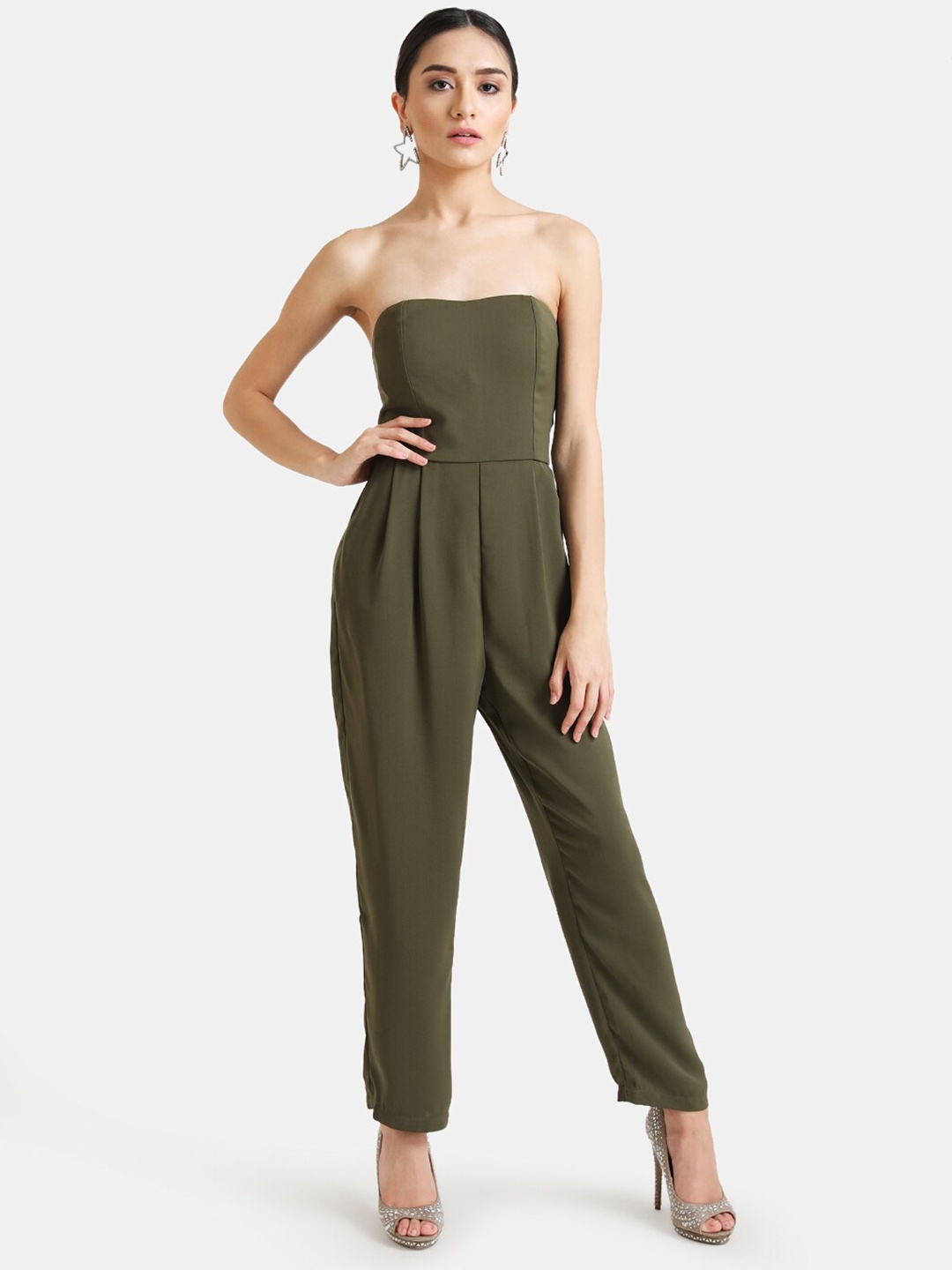 

Kazo Olive Green Off-Shoulder Jumpsuit