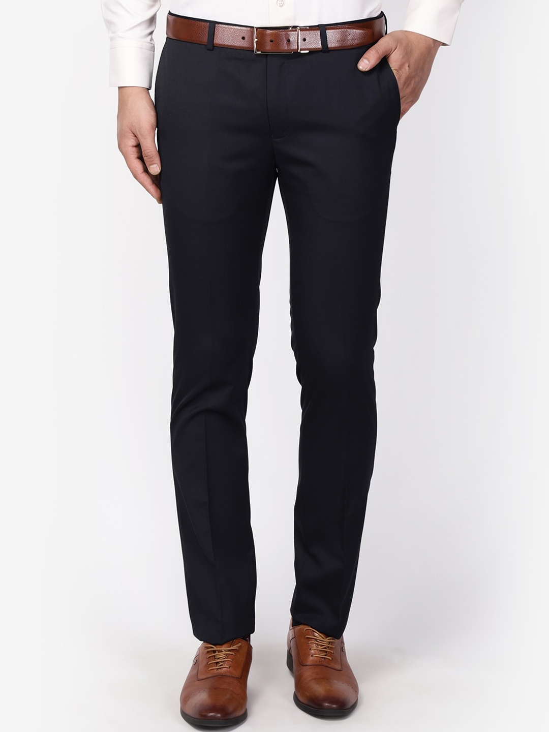 

Blackberrys Men Navy Blue Slim Fit Formal Trousers
