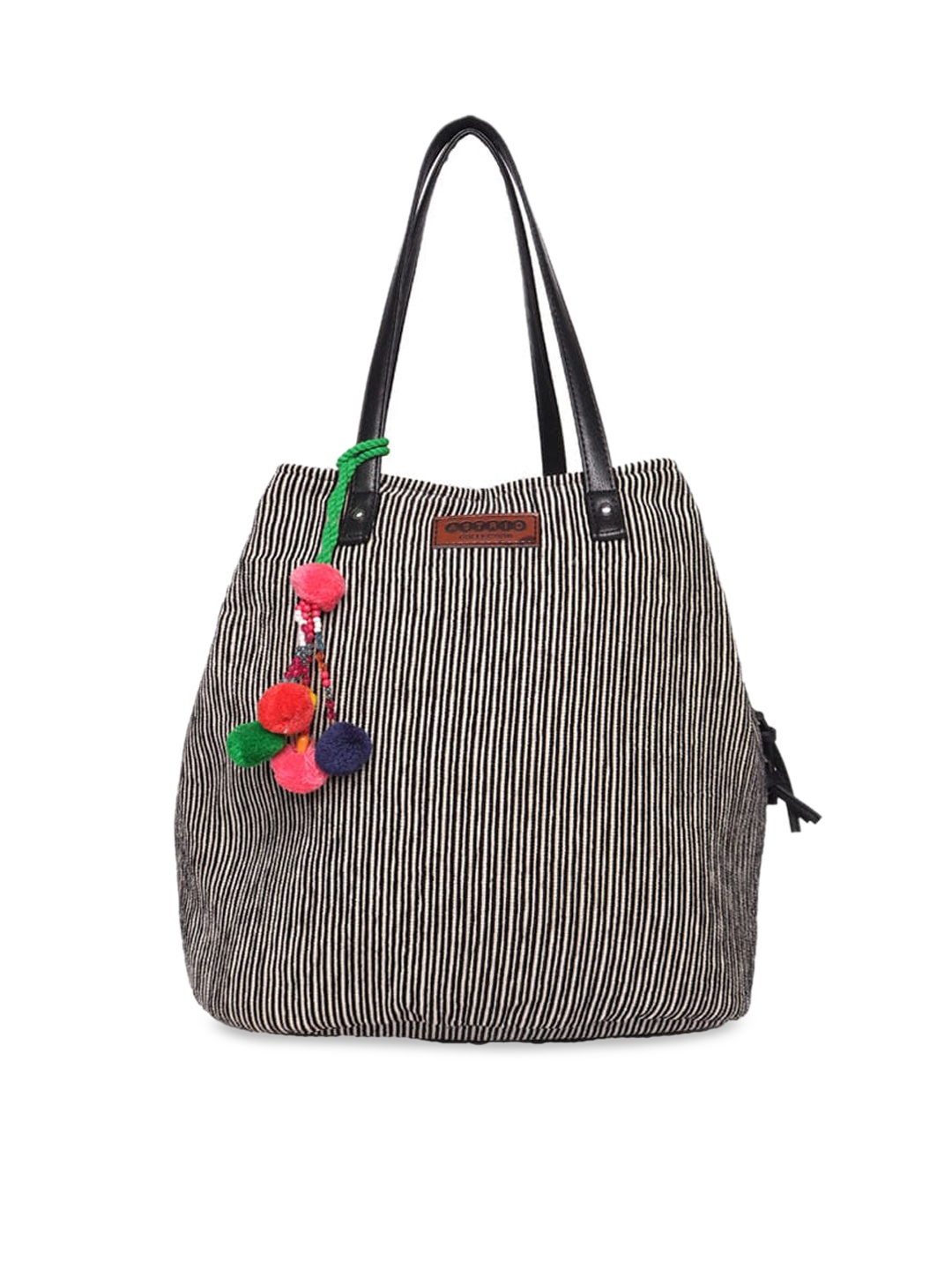 

ASTRID Black & White Textured Shopper Tote Bag