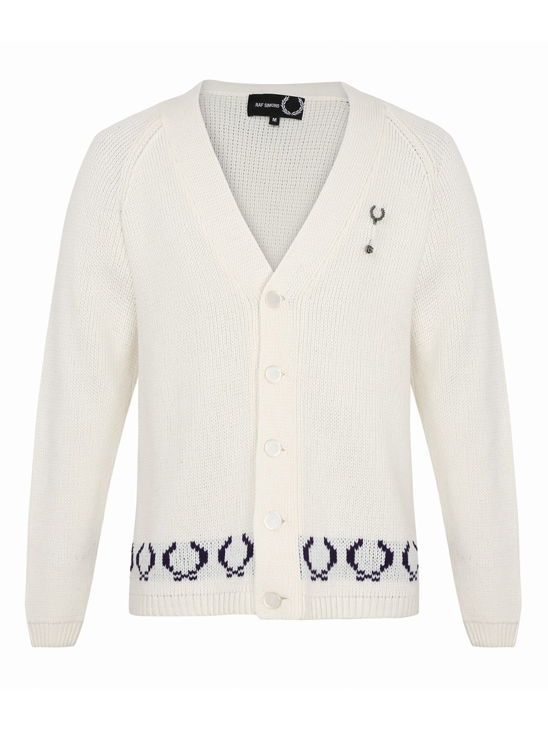 

Fred Perry Men Cream Patterned Cardigan Sweater