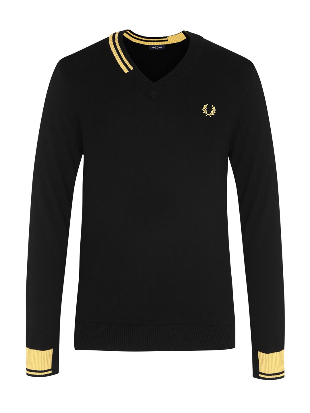 

Fred Perry Men Black Solid Pullover Sweater