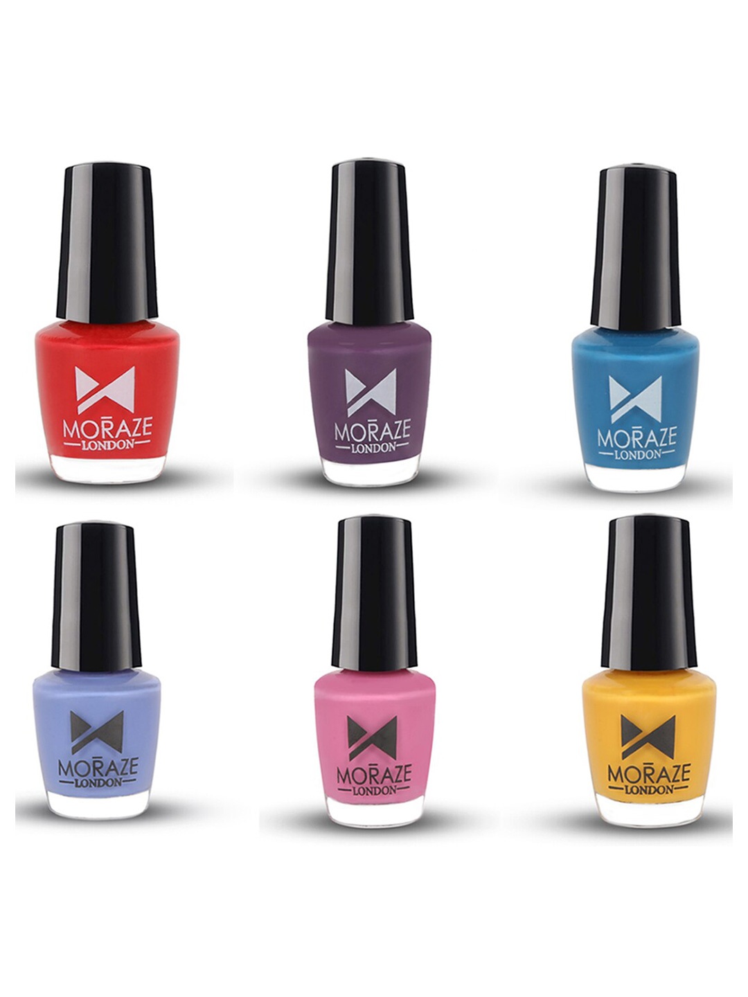 

Moraze Pack of 6 Vegan, Non Toxic Moraze Nail Polish- 30 ML (5 ML Each), Multi