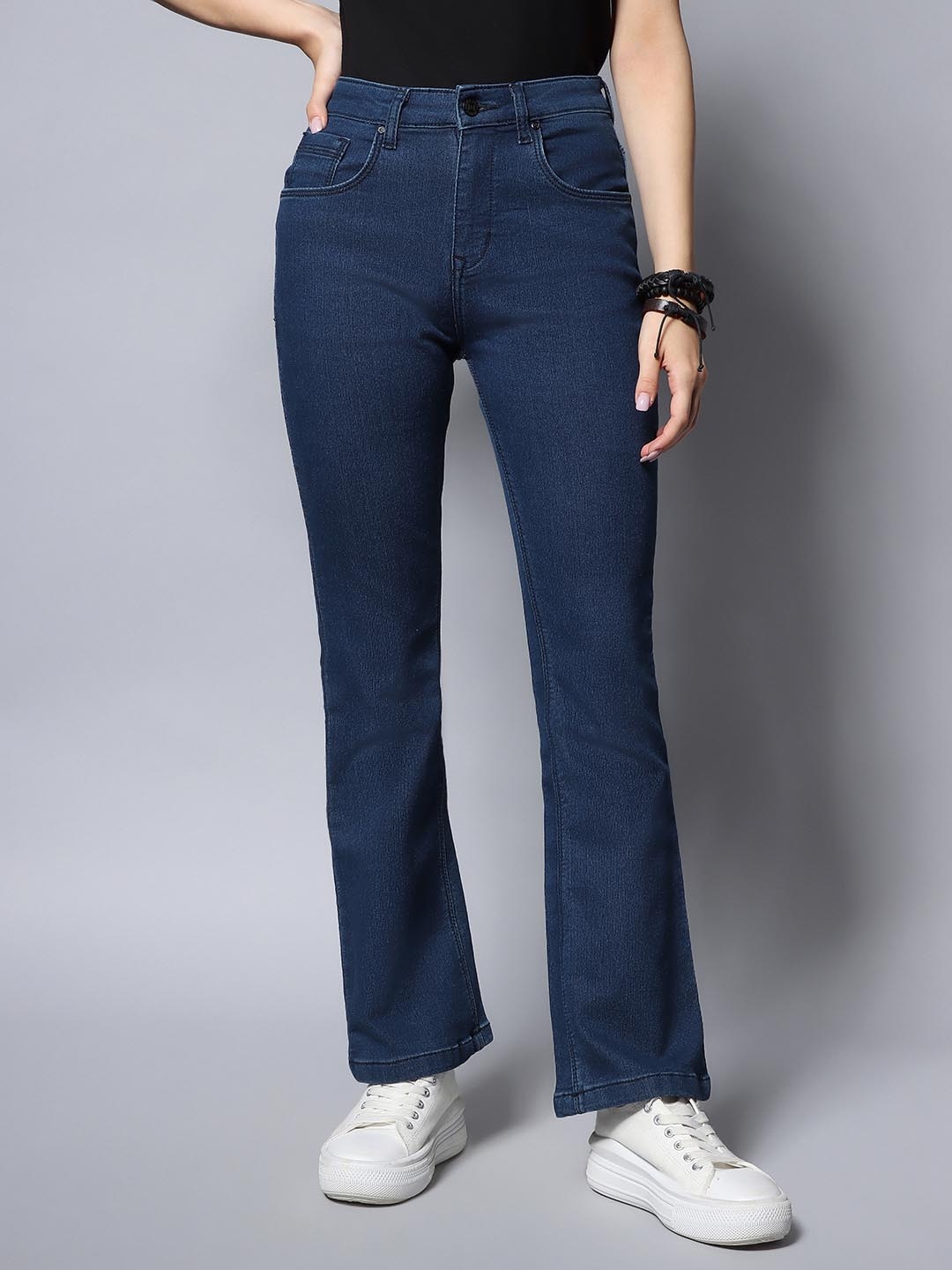 

High Star Women Blue Bootcut High-Rise Jeans