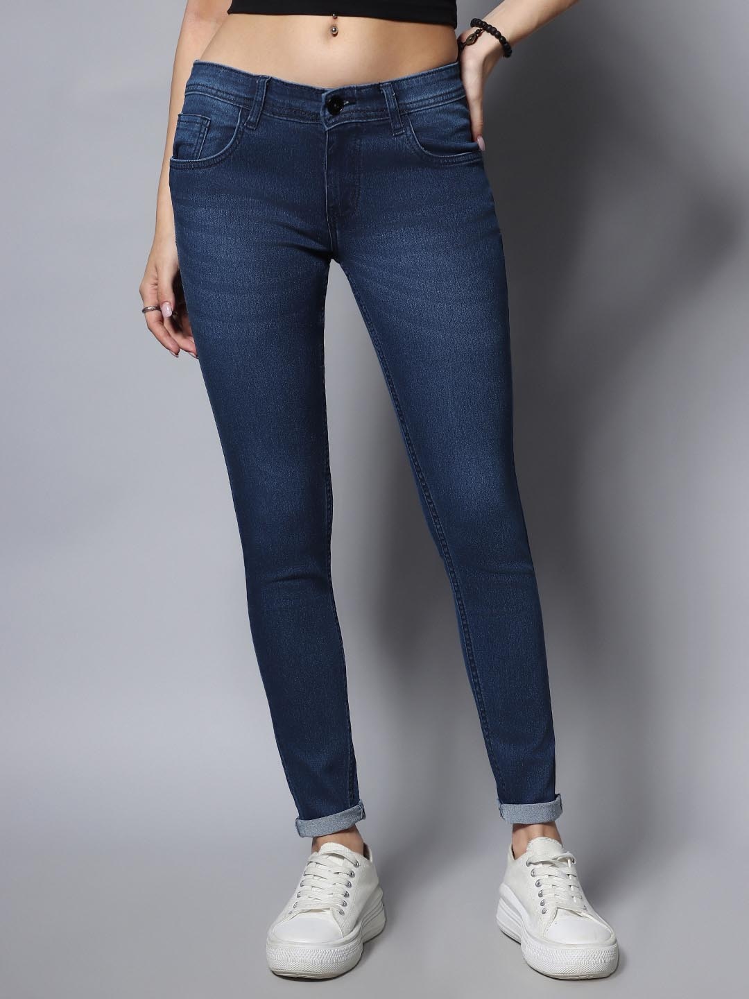 

High Star Women Blue Slim Fit Light Fade Jeans