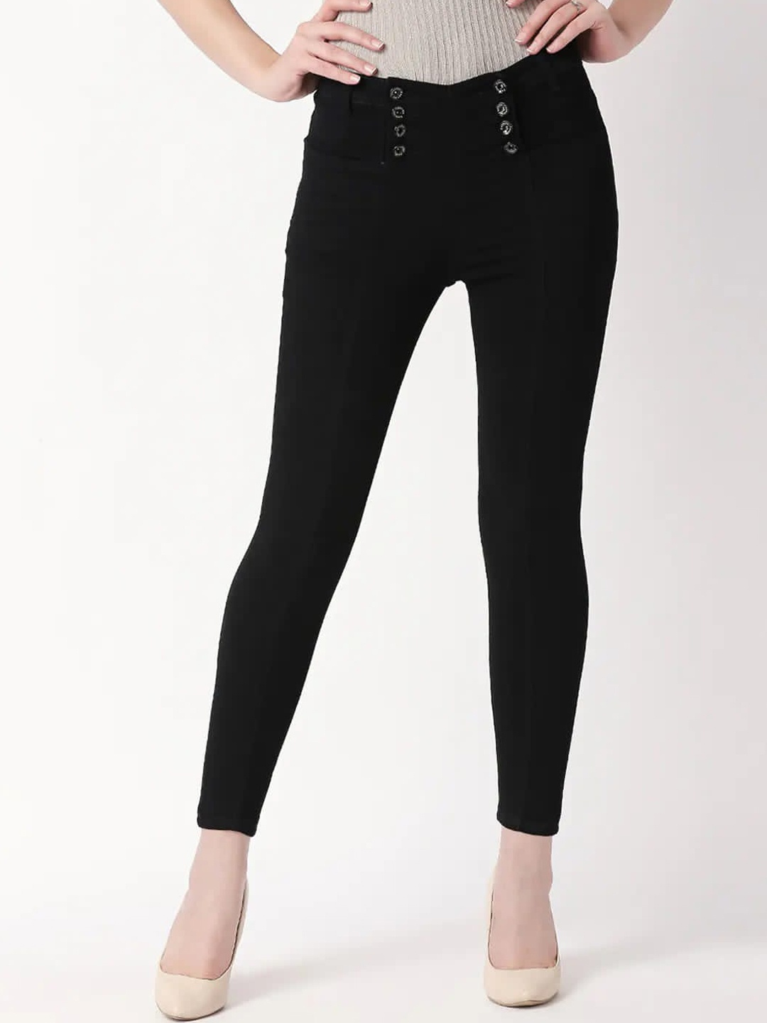 

High Star Women Black Slim Fit High-Rise Jeans