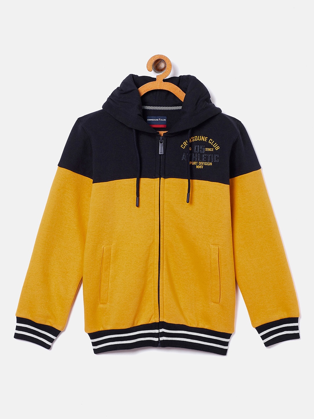 

Crimsoune Club Boys Yellow and Navy Blue Colourblocked Sweatshirt