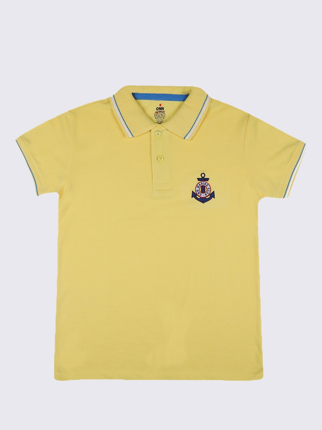 

ONN Boys Lime Green Polo Collar Cotton T-shirt