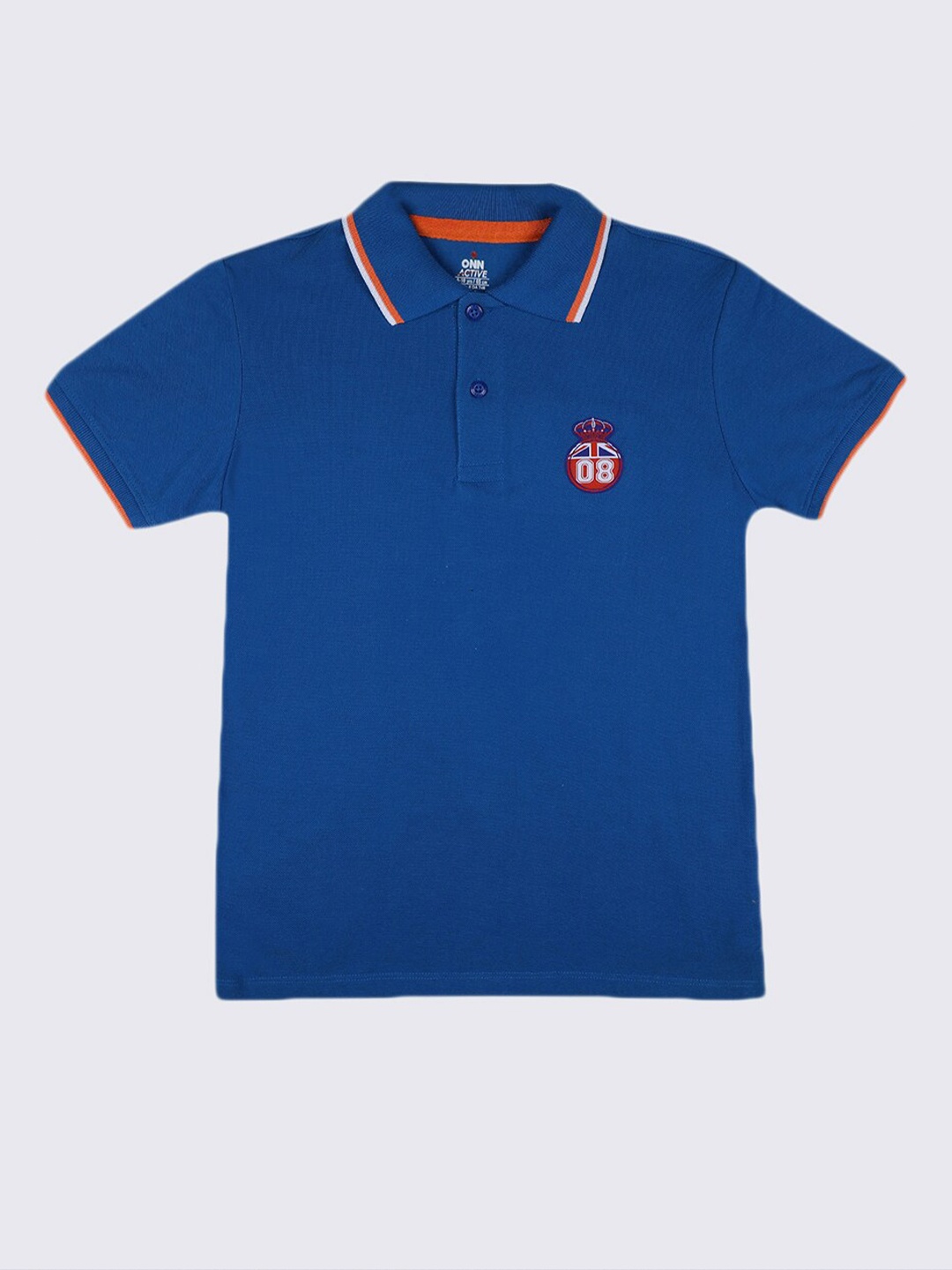 

ONN Boys Blue & blue Polo Collar Cotton T-shirt