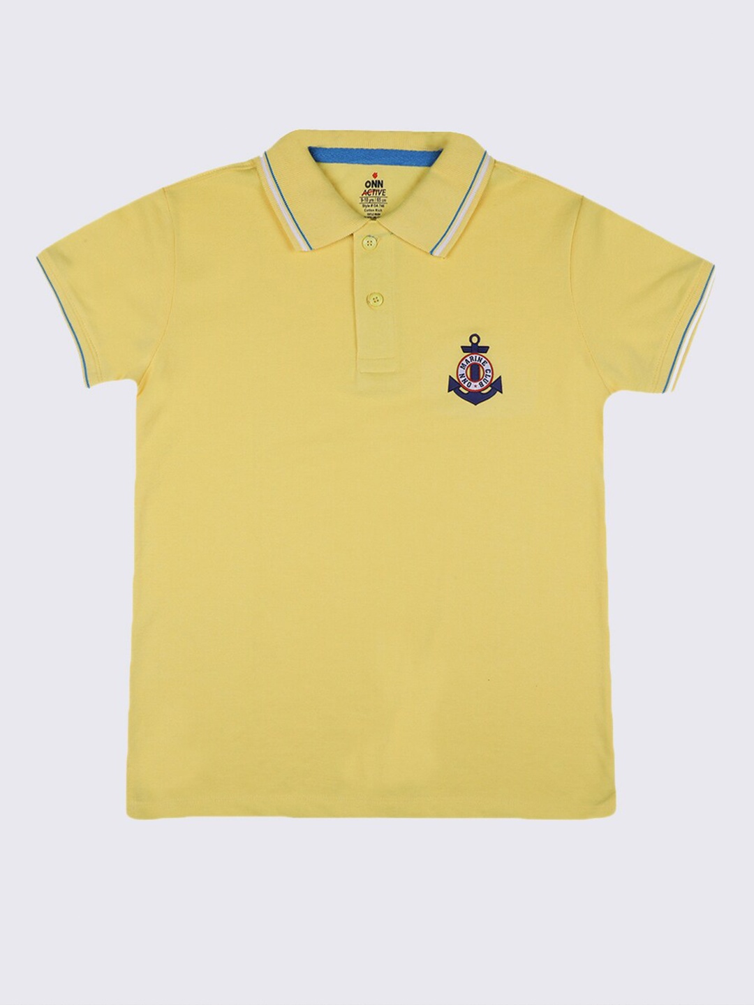 

ONN Boys Lime Green Polo Collar Cotton T-shirt
